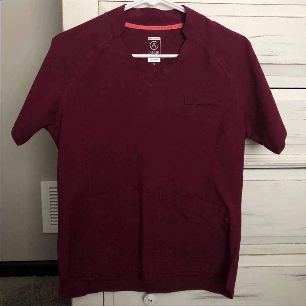 Deep Magenta AEGLE Scrub Top